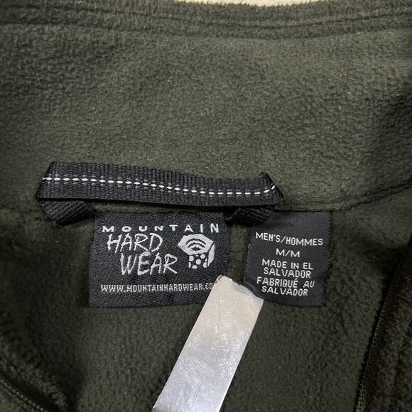 Mountain Hardwear Sweatshirt Men’s Medium Green Fleece Microchill 1/4 Zip Jacket - Picture 6 of 8